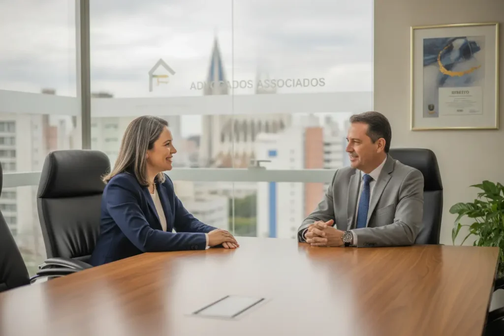 Advogado de divórcio em Maringá conversando com cliente