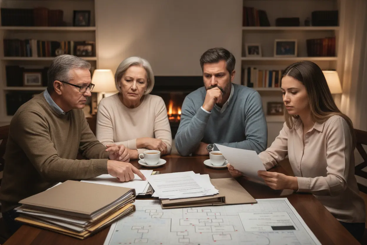 família discutindo consequências da renúncia de herança