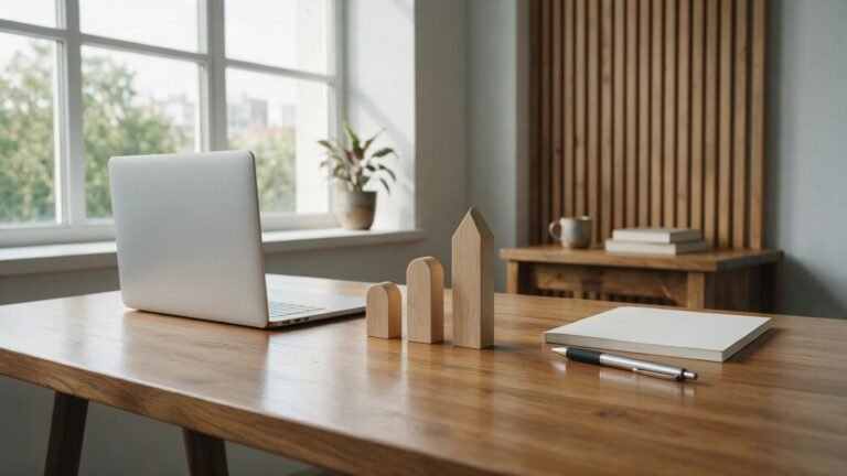 Mesa de escritório com elementos de privacidade digital para adequação de cookies à LGPD