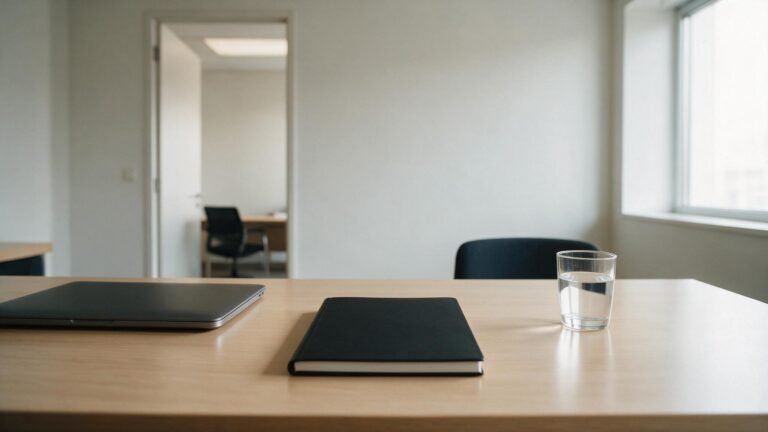 Mesa de escritório para conferência de FGTS e direitos trabalhistas