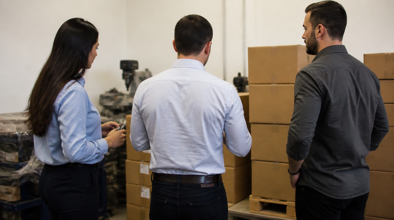 Equipe avaliando entrega de fornecedor em contexto de gestão preventiva de contrato
